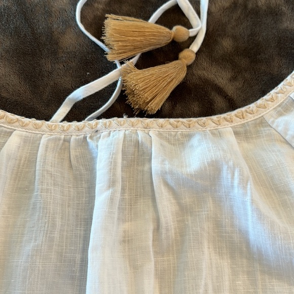 🎉Host Pick🎉Talbots Palm Embellished Linen Cotton Popover - Size 1X - Picture 13 of 15